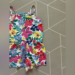 Wonder nation|Baby girl/toddler Colorful Tropical Floral Romper,summer style 4T•